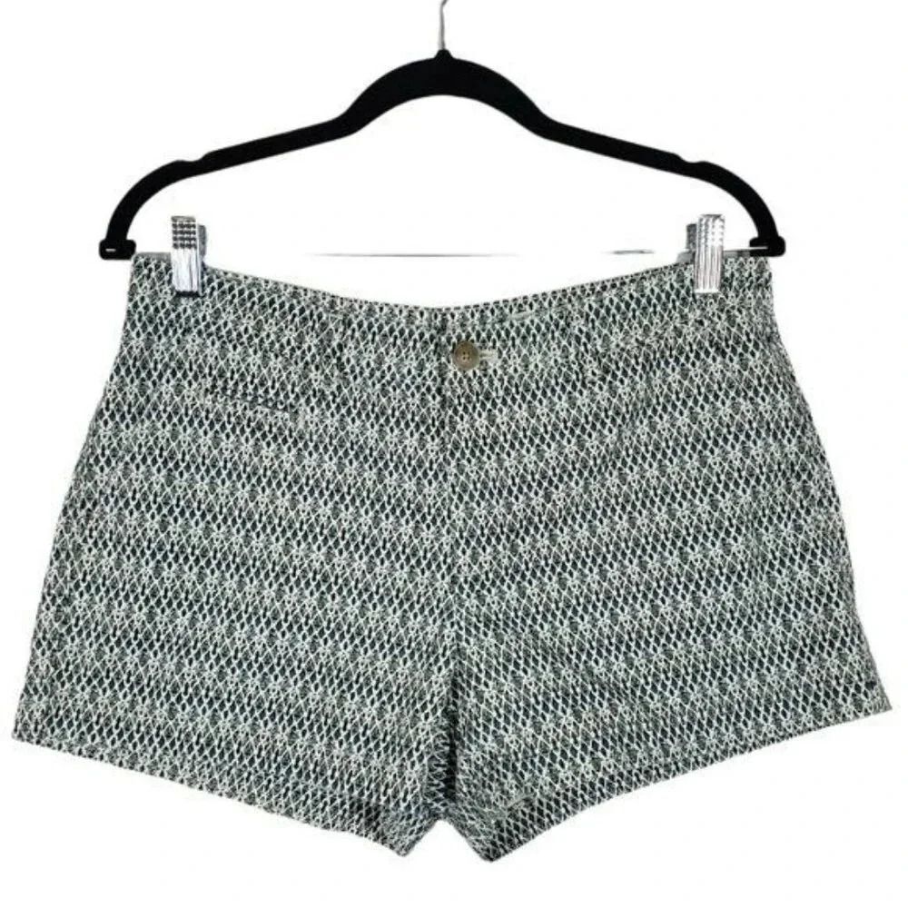 Gap Geometric Geo Print Shorts Sz 6 Cotton Chino Coastal Ikat Beach Green Blue